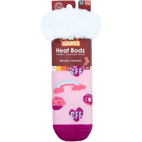 Underworks Heat Bods Thermal Insulated Socks Girls Pink Assorted each