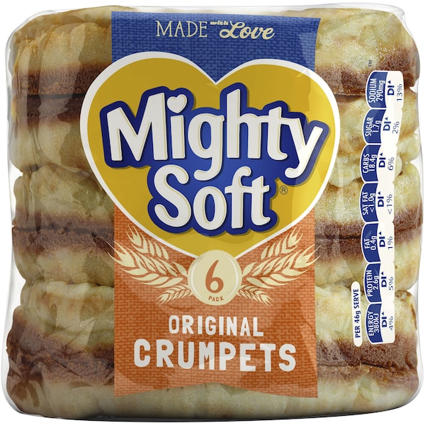 Mighty Soft Crumpets Round 98% Fat Free 6pk