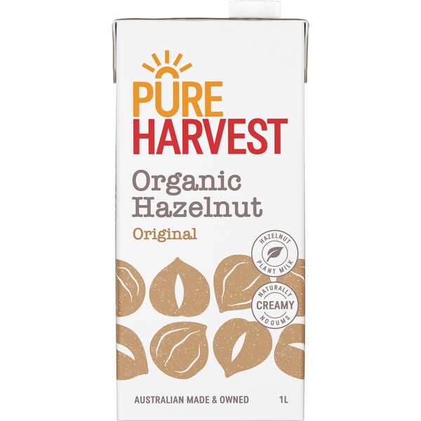 Pure Harvest Organic Hazelnut Original Long Life Milk UHT 1L