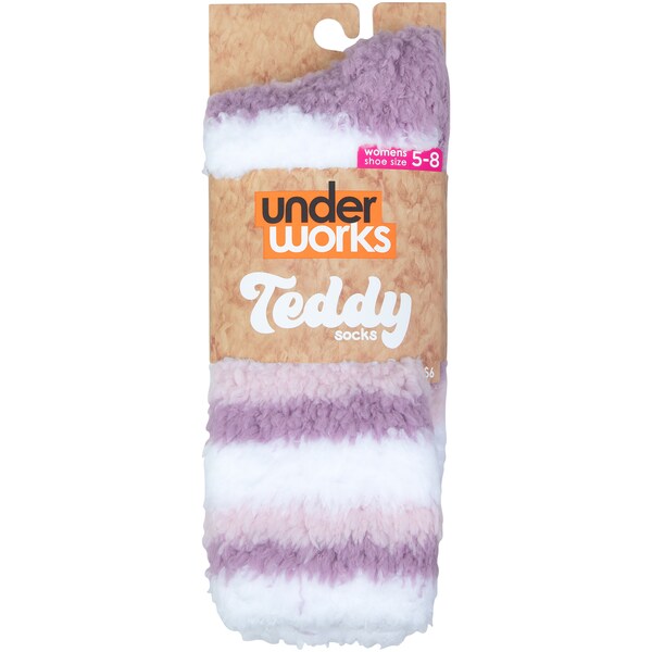 Underworks Teddy Socks Pink Stripe Assorted each