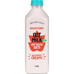 Inside Out Unsweetened Oat Milk 1L – Woolworths