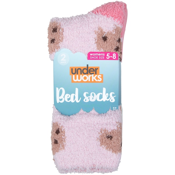 Underworks Ladies Bed Socks Cookie Size 5-8 Each