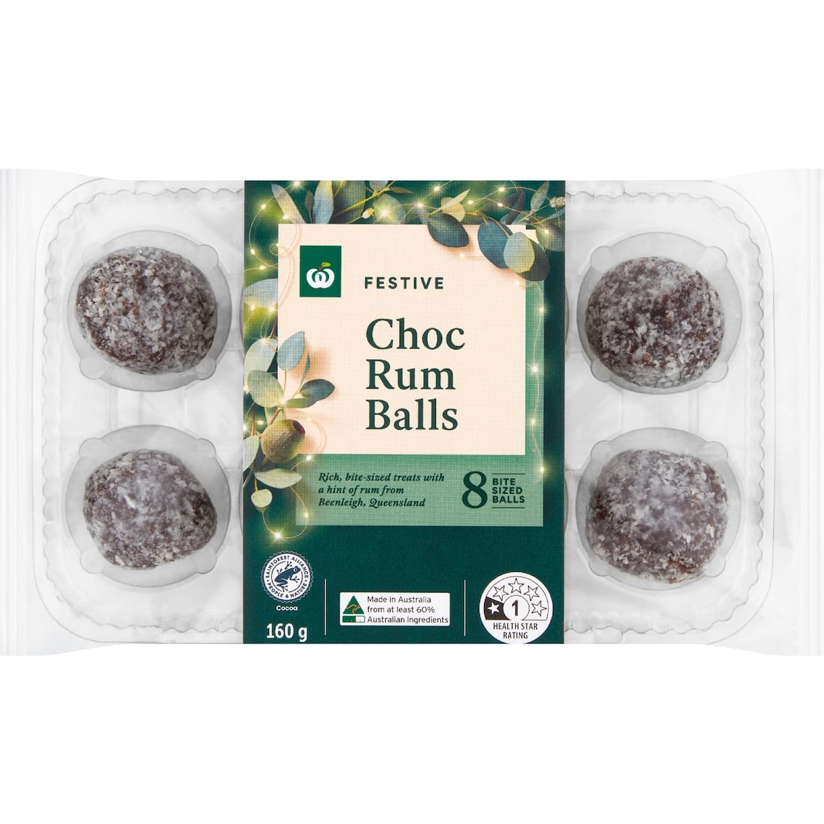 Woolworths Decadent Chocolate Rum Balls 8 Pack bunch