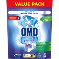 OMO Active Clean Laundry Liquid Capsules Detergent