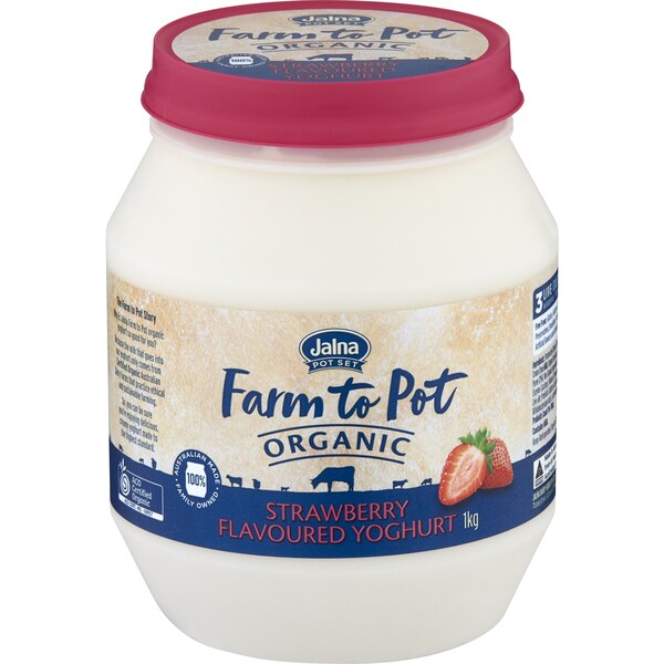 Jalna Farm To Pot Organic Yoghurt Strawberry 1kg