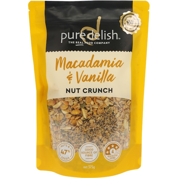 Pure Delish Macadamia & Vanilla Nut Crunch 375g