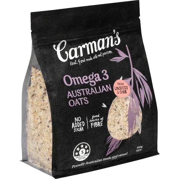 Carman's Omega 3 Australian Oats From Linseeds & Chia 500g
