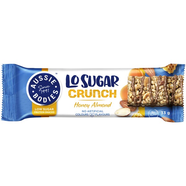 Aussie Bodies LoSugar Crunch Bar Honey Almond 33g