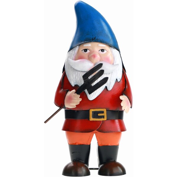 Green Gardener Metal Gnome w/Fork Each