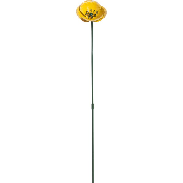 Green Gardener Metal Decoration Poppy Yellow each