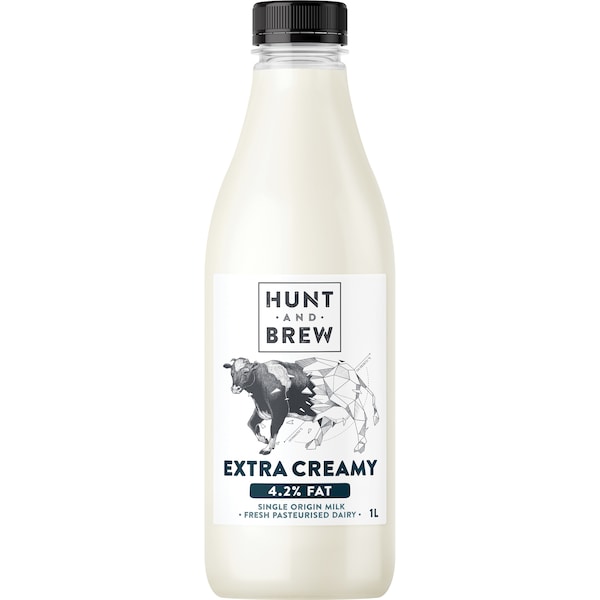 Hunt And Brew Extra Creamy 4.2% Fat Single Origin Milk 1L