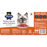 Fussy Cat Grain Free Adult Chilled Fresh Cat Food Steak Mince & Chicken