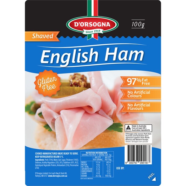 D'Orsogna Family Classic Ham Old English 97% Ff Shaved 100g