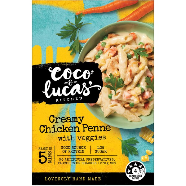 Coco & Lucas' Kitchen Creamy Chicken Penne With Veggies 270g