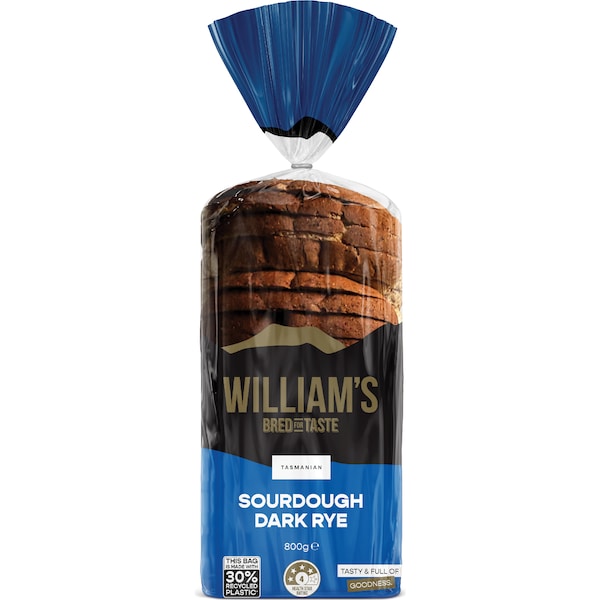 William's Sourdough Dark Rye Sourdough 800g