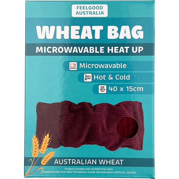 Feelgood Australia Microwavable Wheat Bag Burgundy each