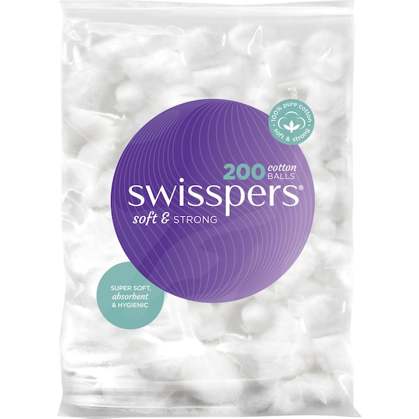 Swisspers Soft & Strong Cotton Balls 200 pack