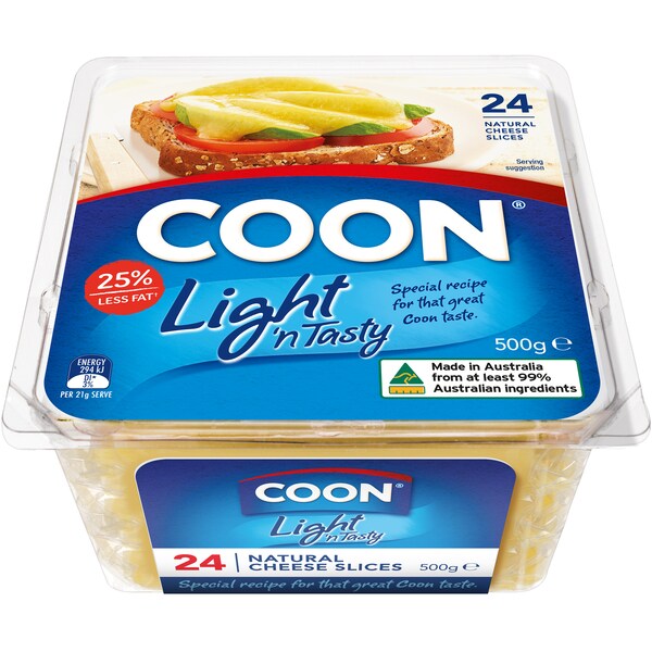 Coon Cheese Slices Tasty Light 500g
