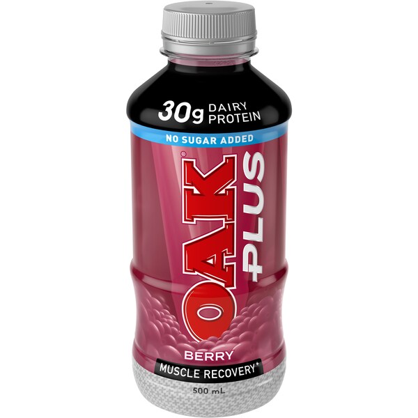 Oak Plus No Sugar Added Berry Flavoured Milk 500ml