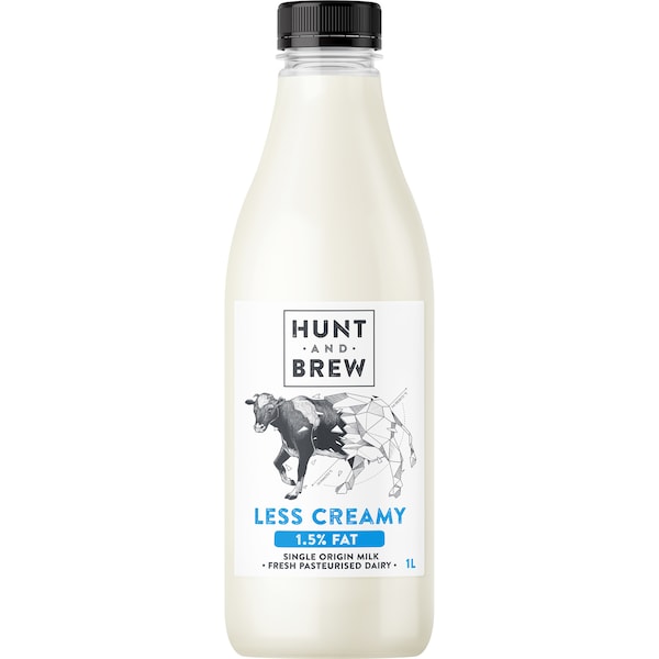 Hunt And Brew Less Creamy 1.5% Fat Single Origin Milk 1l