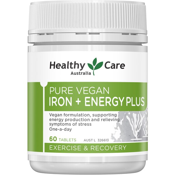 Healthy Care Pure Vegan Iron+ Energy Plus 60 pack