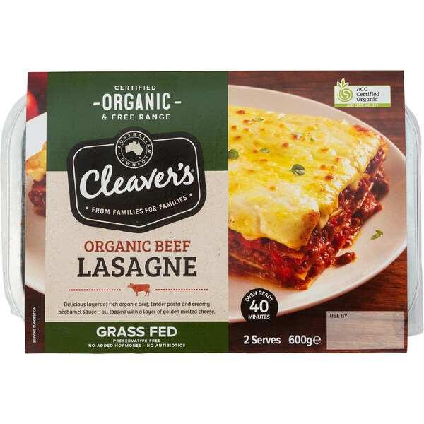 Cleaver's Organic Beef Lasagne 600g