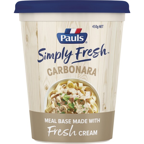 Pauls Simply Fresh Carbonara Meal Base Fresh Cream 450g