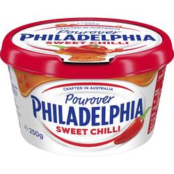 Philadelphia Sweet Chilli Cream Cheese Pourover Tub 250g