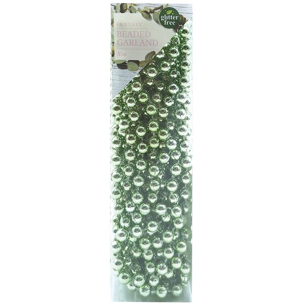 Christmas Fantasy Beaded Garland Green 8m Each