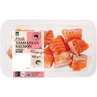 Woolworths Diced Tasmanian Salmon Skin Off