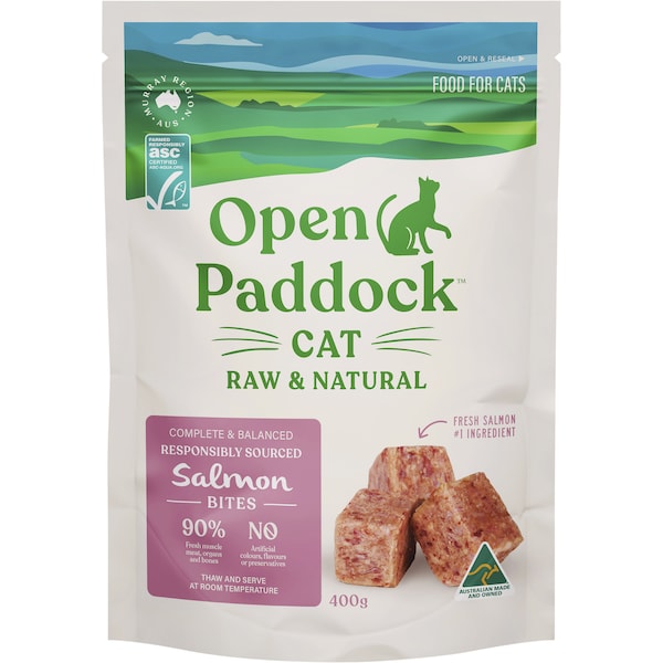 Open Paddock Cat Raw & Natural Salmon Bites 400g