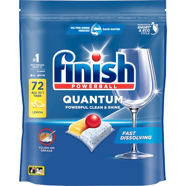 Finish Quantum Lemon Dishwashing Tablets 72 pack