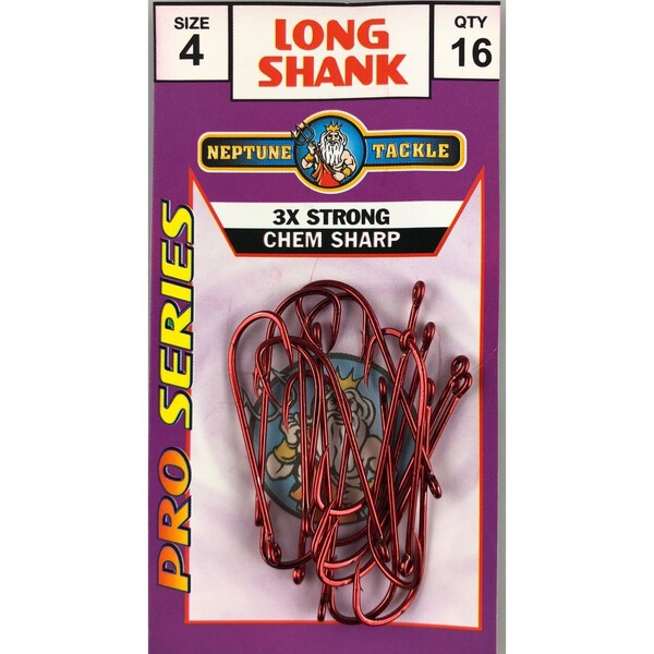 Neptune Tackle Fishing Long Shank Hook Chem Sharp Each