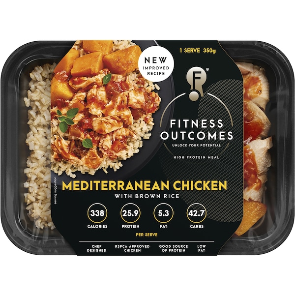 Fitness Outcomes Mediterranean Chicken With Rice 350g