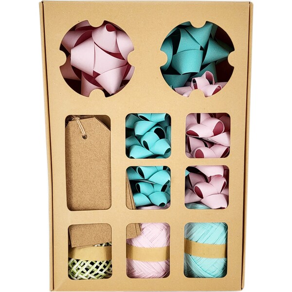 Christmas Gift Wrapping 17 Piece Kit Pastel Each