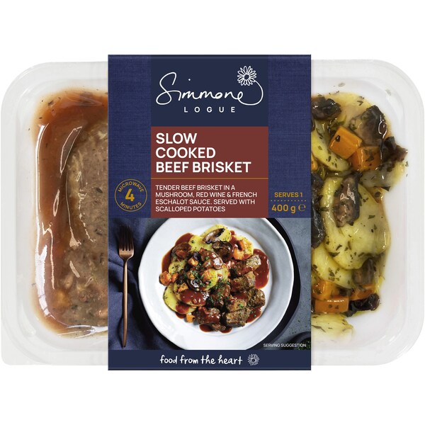 Simmone Logue Slow Cooked Beef Brisket With Mushroom & Wine Chilled Meal 400g