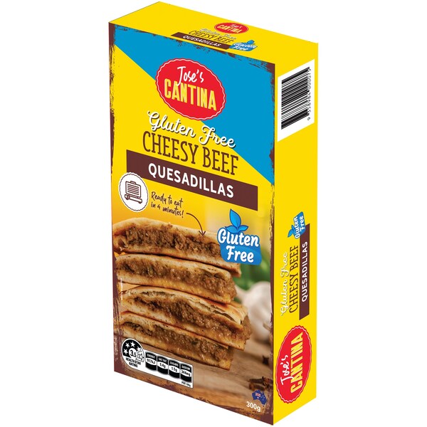 Jose's Cantina Gluten Free Cheesy Beef Quesadillas 300g