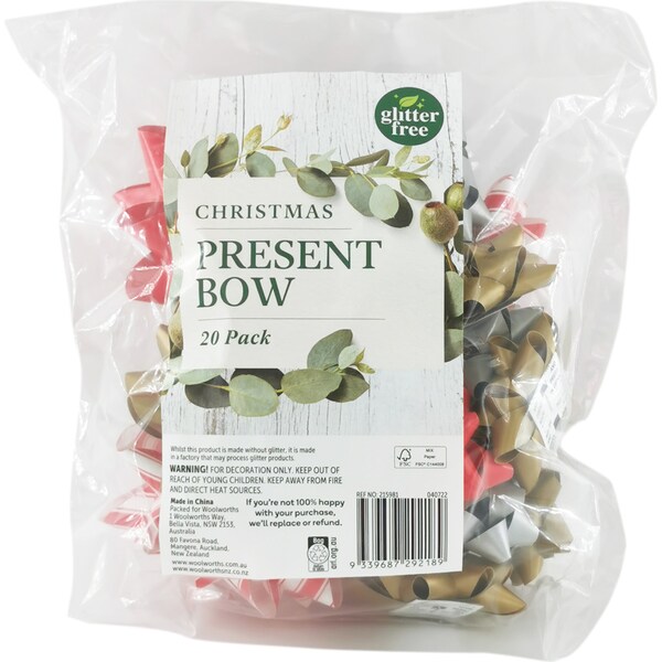 Christmas Present Bows Traditional 20 Pack