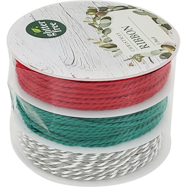 Christmas Christmas Colour Rope Ribbon 3 Pack