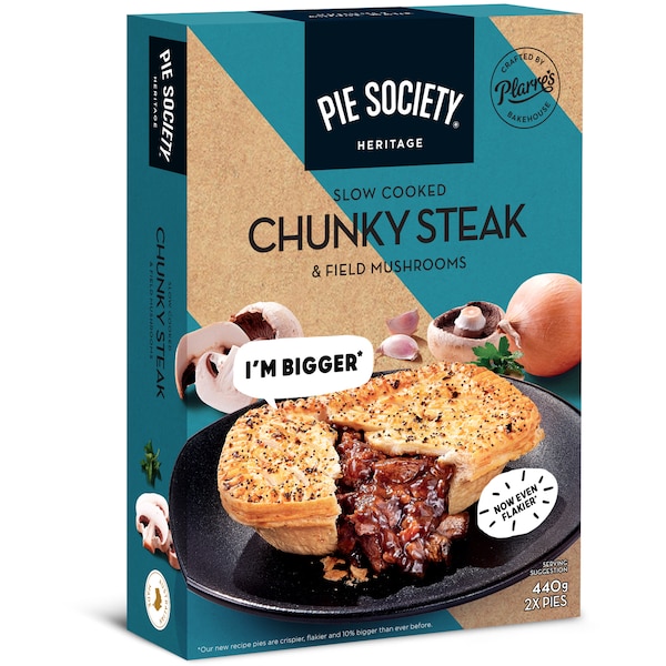 Pie Society Chunky Steak & Field Mushroom 2 pack