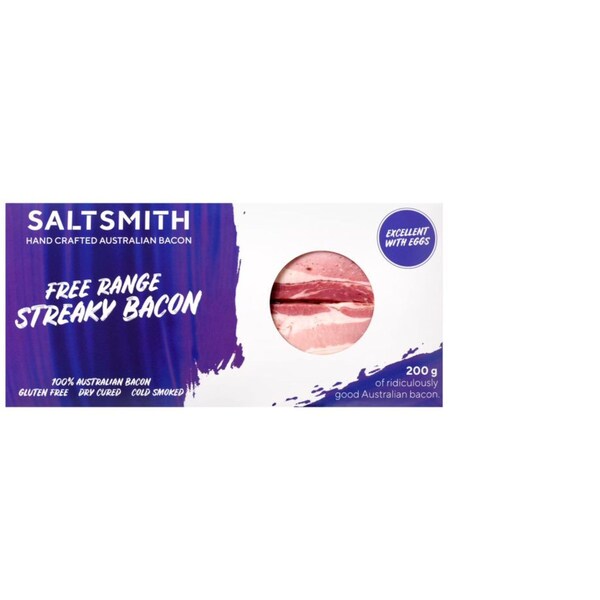 Saltsmith Free Range Streaky Bacon 200g