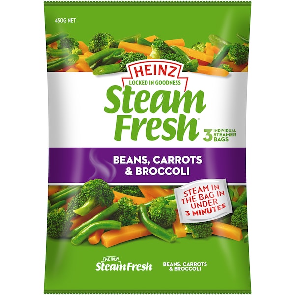 Heinz Steam Fresh Beans Carrot & Broccoli 450g