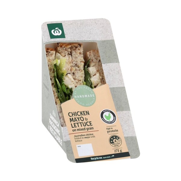 Woolworths Chicken, Mayo & Lettuce On Mixed Grain Sandwich Each