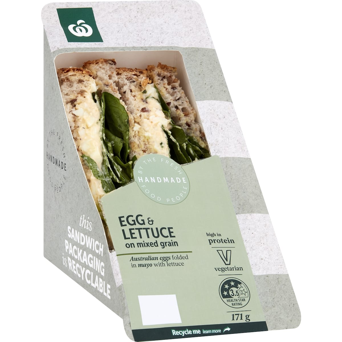 Woolworths Egg Lettuce Mixed Grain Sandwich 171g bunch