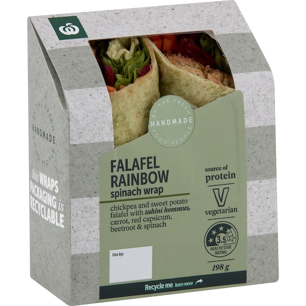 Woolworths Falafel Rainbow Wrap 188g