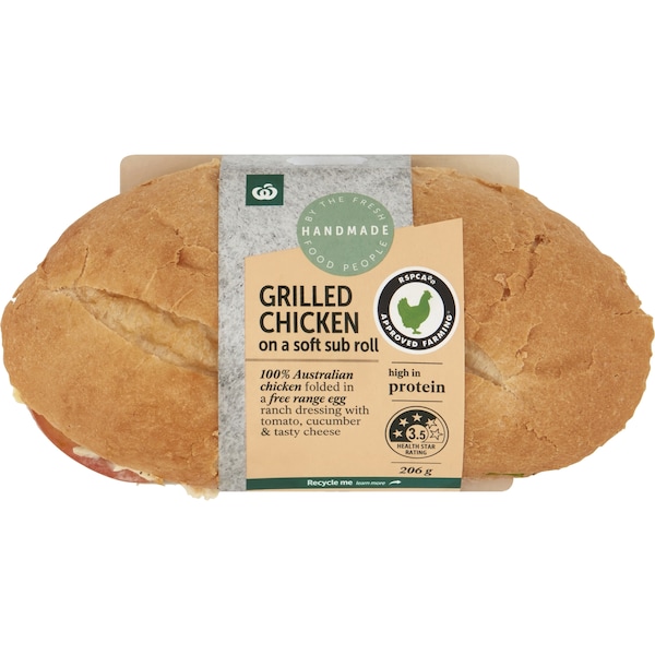 Woolworths Grilled Chicken Roll 306g
