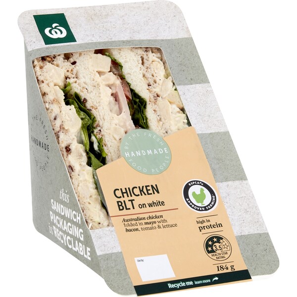 Woolworths Chicken Blt Farmhouse White Sandwich 184g