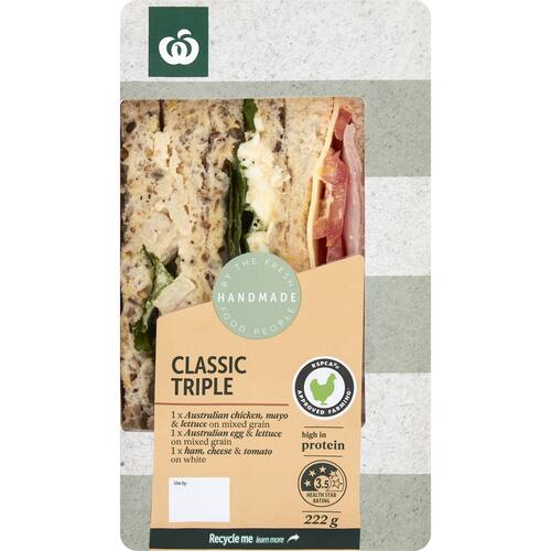 Woolworths Classic Triple Sandwich 222g bunch