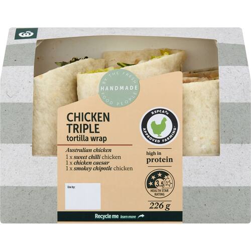 Woolworths Triple Chicken Wrap 221g bunch