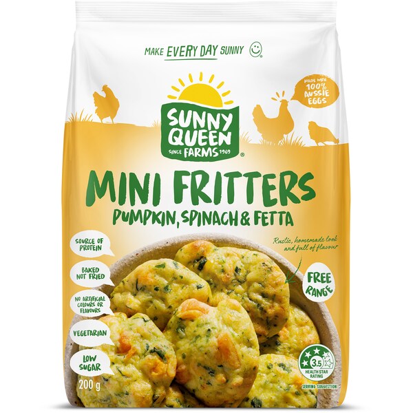 Sunny Queen Mini Fritters Pumpkin, Spinach & Fetta Frozen 200g